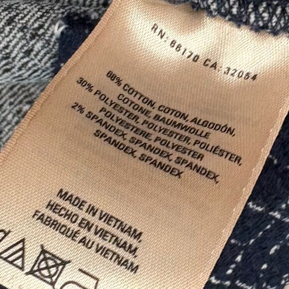 Anthropology Maeve NAvy Blue Printed Pencil Stretchy Skirt sz L - Picture 5 of 12